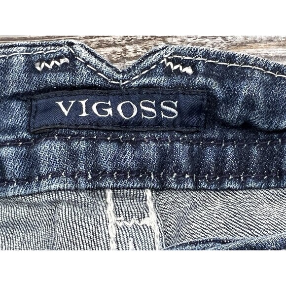 Vigoss The New York Boot Cut Jeans Size 9/10 Flap Back Pockets Distressed - Picture 8 of 16